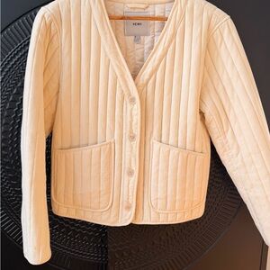 ICHI Women's Cream Quilted Jacket